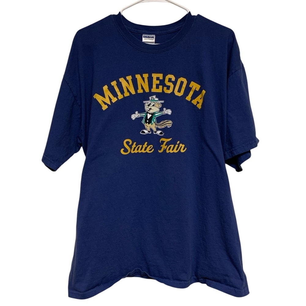 Minnesota state fair Fairchild gopher mascot navy tee mens size XL Extra Large